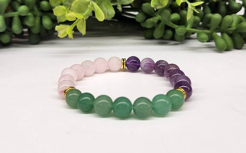 FERTILITY - Rose Quartz/Amethyst/Green Aventurine Bracelet