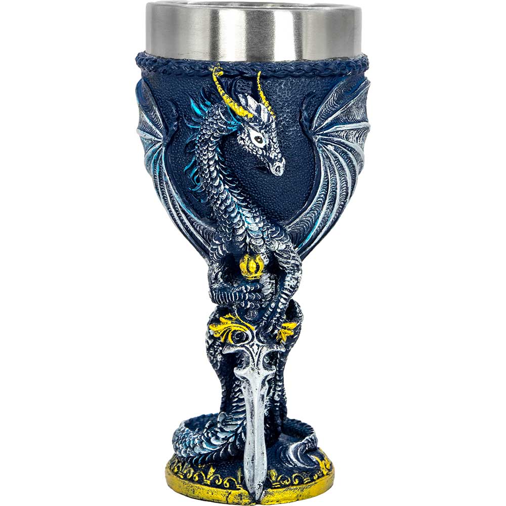 Stainless Steel Chalice - Medieval Dragon w/ Sword (Each): Medieval Dragon
