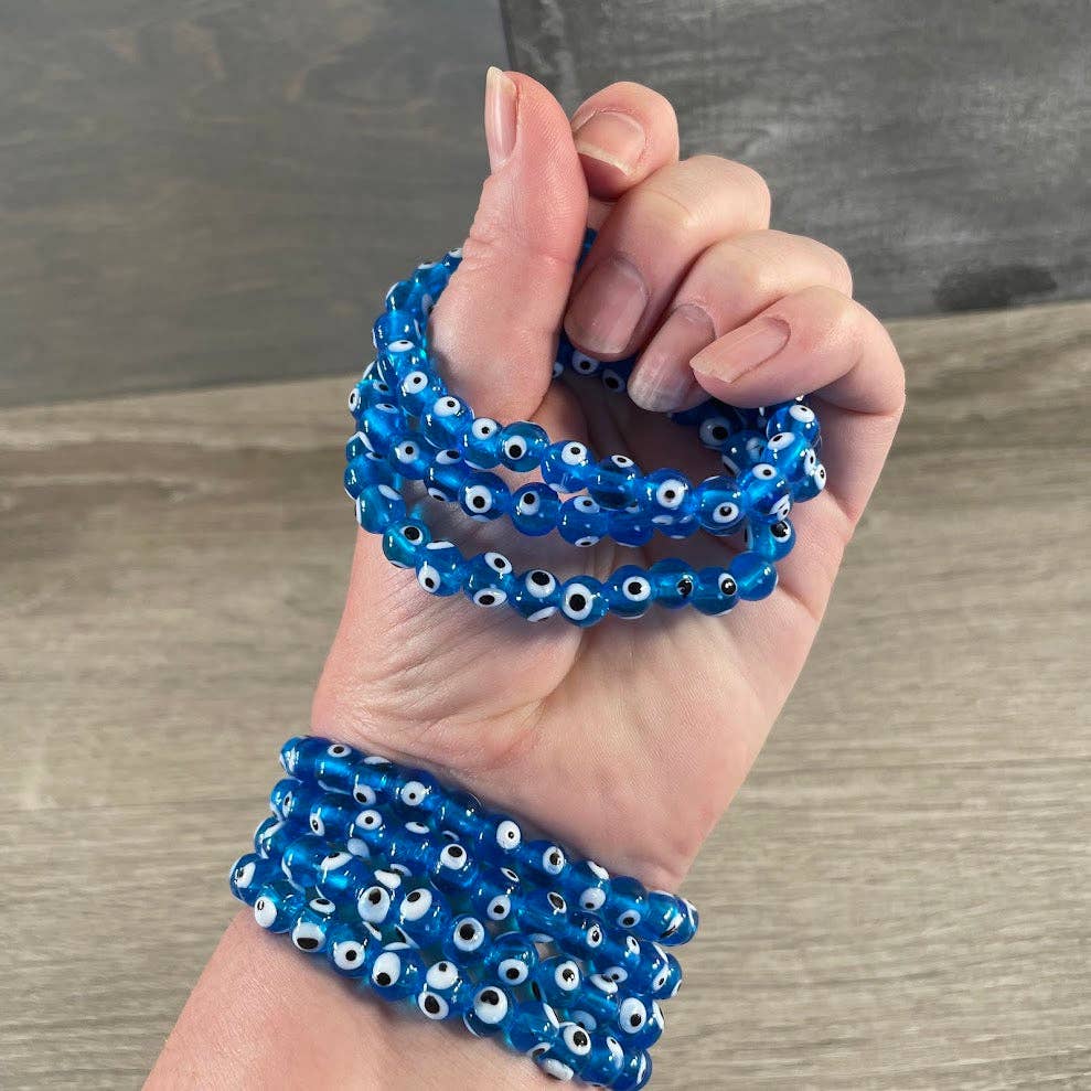 Evil Eye & hematite Beaded Bracelet