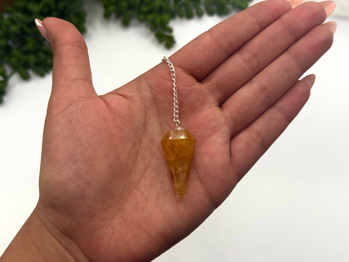 Golden Healer Pendulum w/Silver Plated Chain