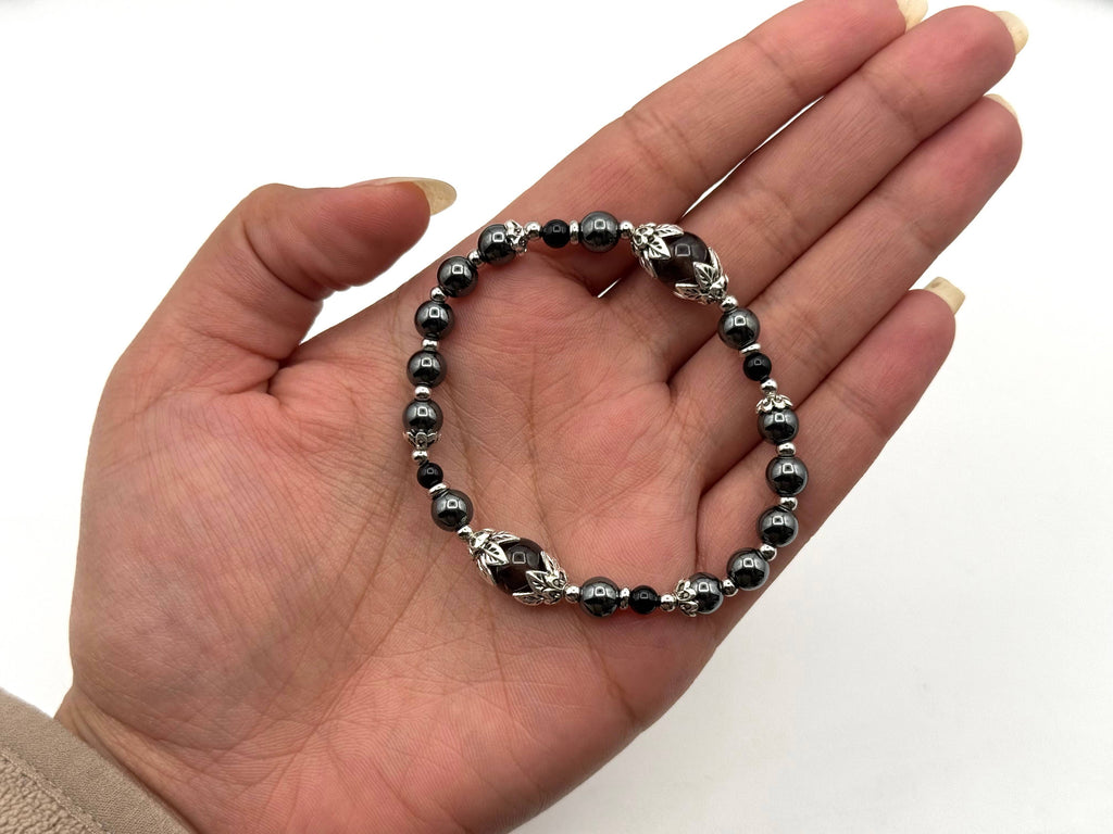 STAY GROUNDED - Smoky Quartz, Hematite, Black Onyx Bracelet