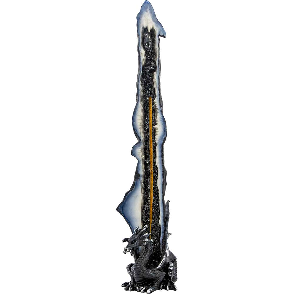 Polyresin Incense Holder - Medieval Dragon & Geode Tower: Medieval Dragon