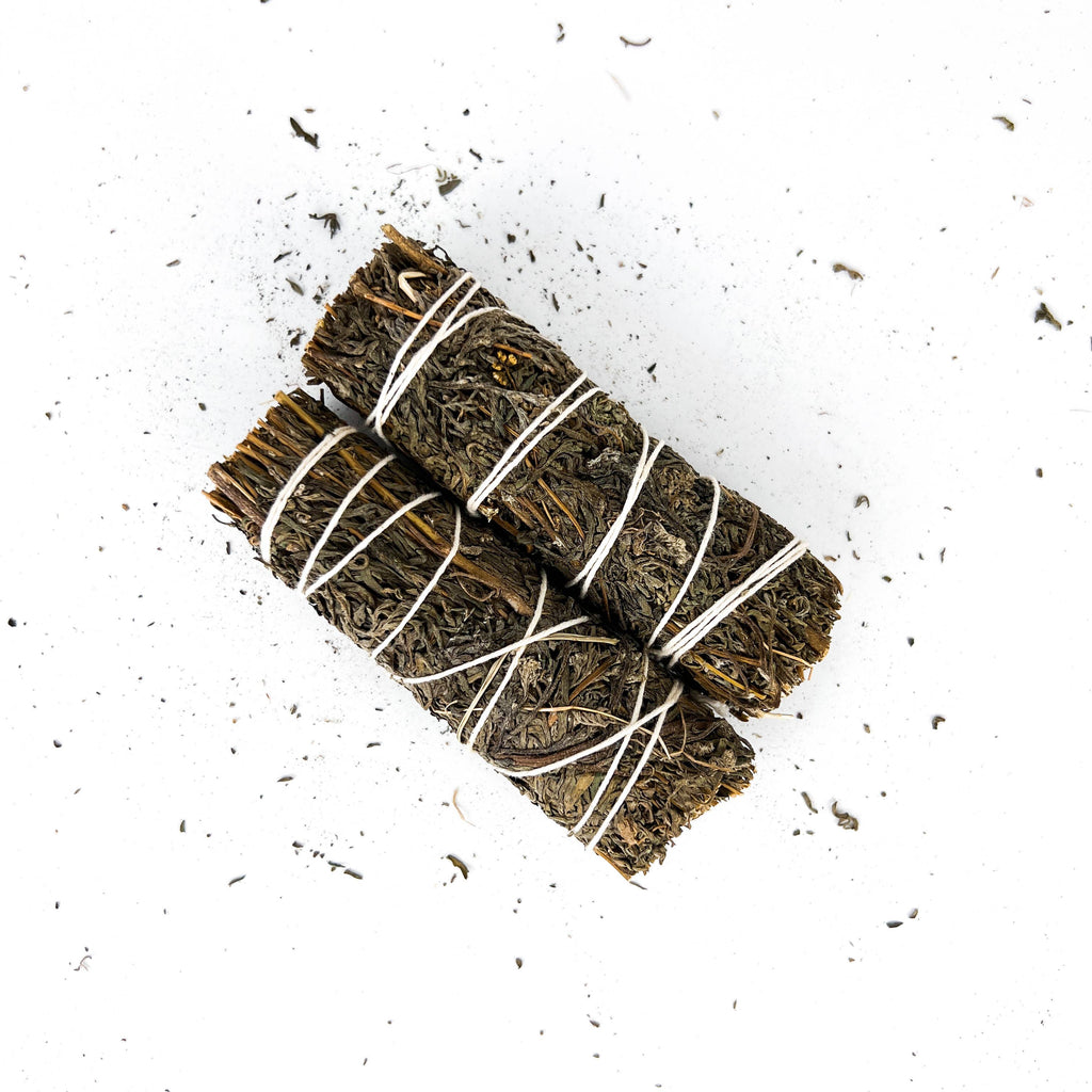 1 Mugwort (Black Sage) Smudge Stick 4 " Salvia Mellifera