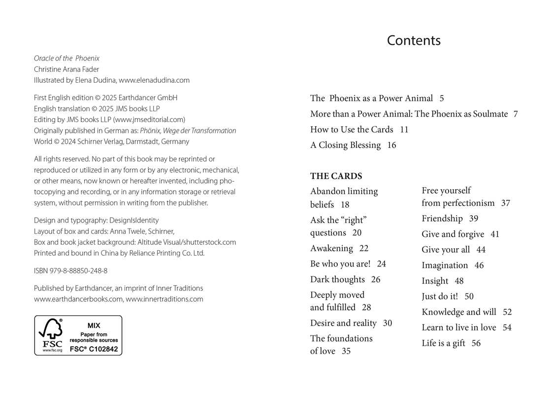 Oracle of the Phoenix by Christine Arana Fader: Flashcards; 128 pages / English