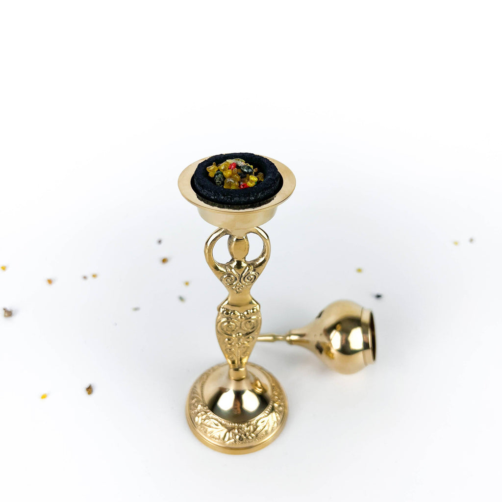 Goddess Brass Cone Burner 9"H