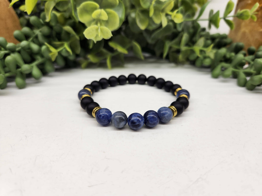 SPEAK YOUR TRUTH- Sodalite/Matte Black Obsidian Bracelet 8MM