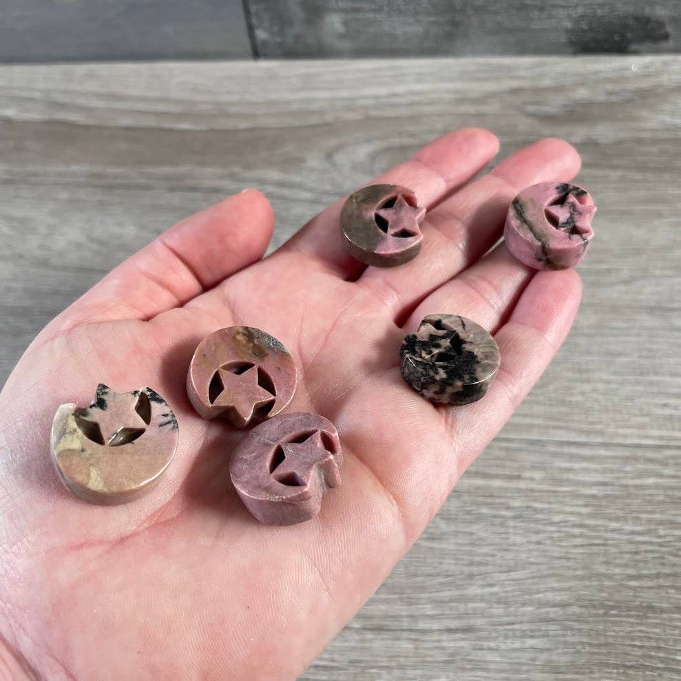 Moon with Star Shaped Stone Carving