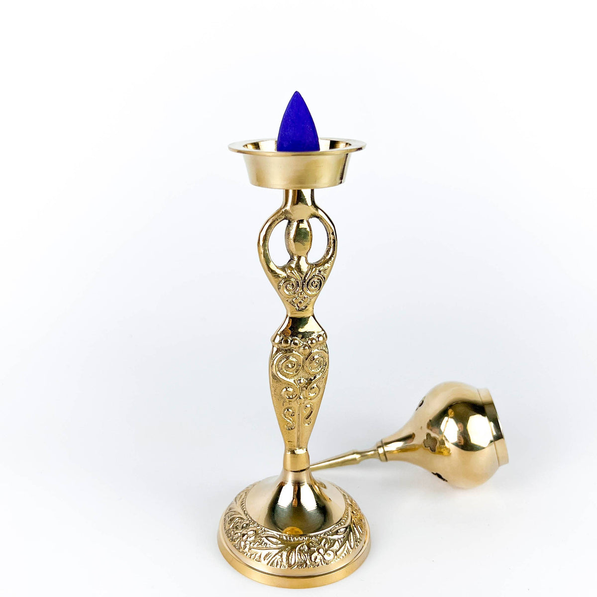 Goddess Brass Cone Burner 9"H