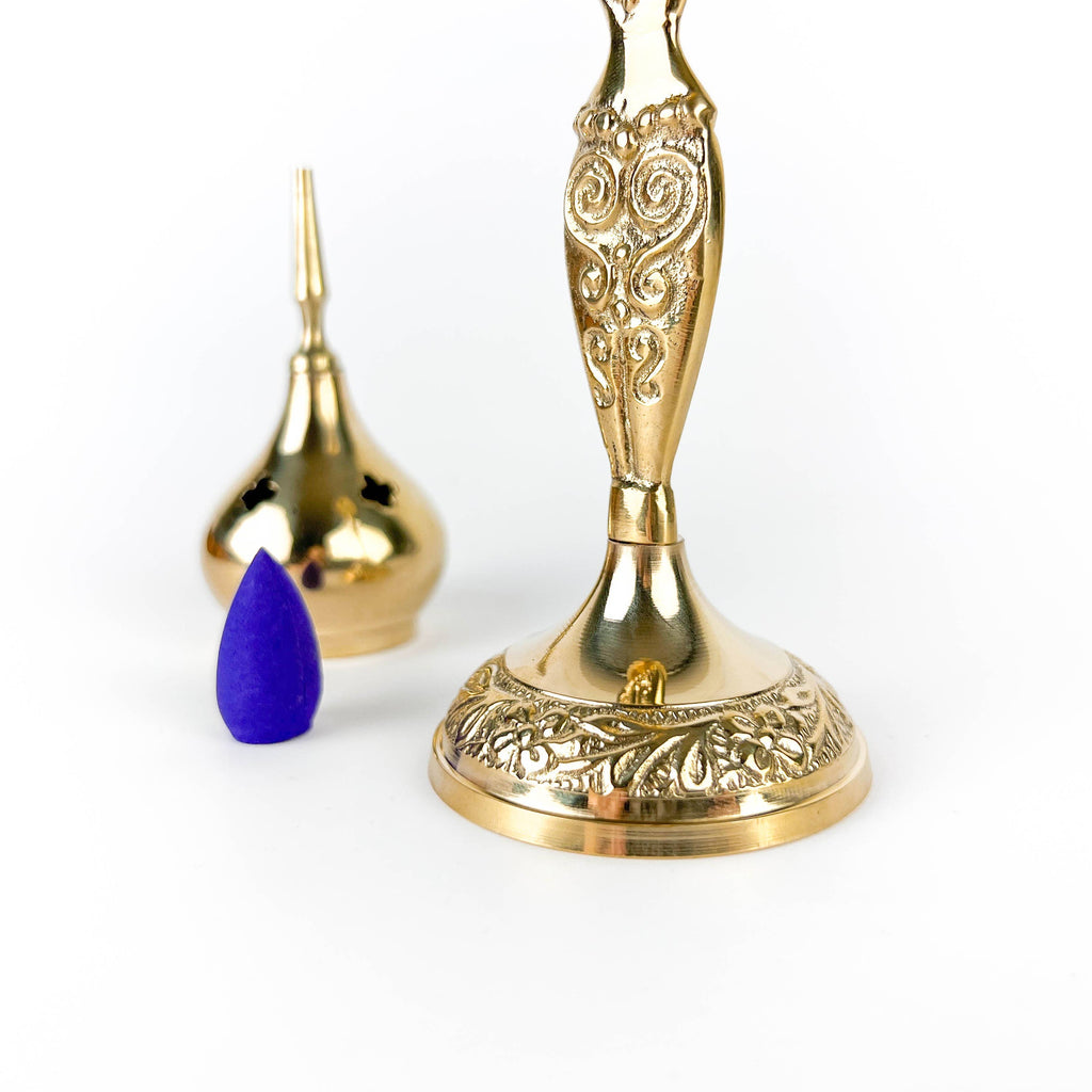 Goddess Brass Cone Burner 9"H