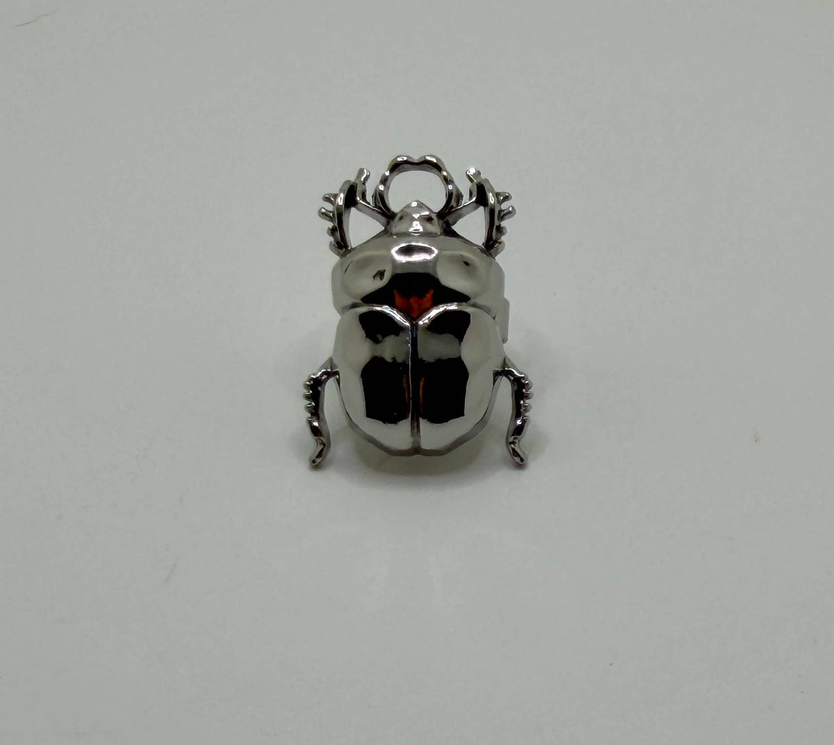Silver Scarab Beetle Adjustable Ring – Gothic Insect Jewelry