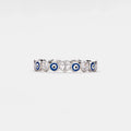 Turkish Evil Eye Heart Eternity Ring in 925 Sterling Silver: Silver / 8 US