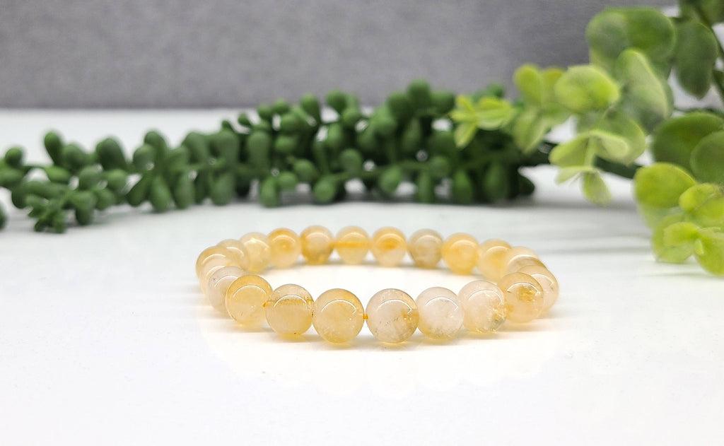 Citrine Stretchable Gemstone Bracelet  8mm Beads, 7.5"L: Bracelets Only