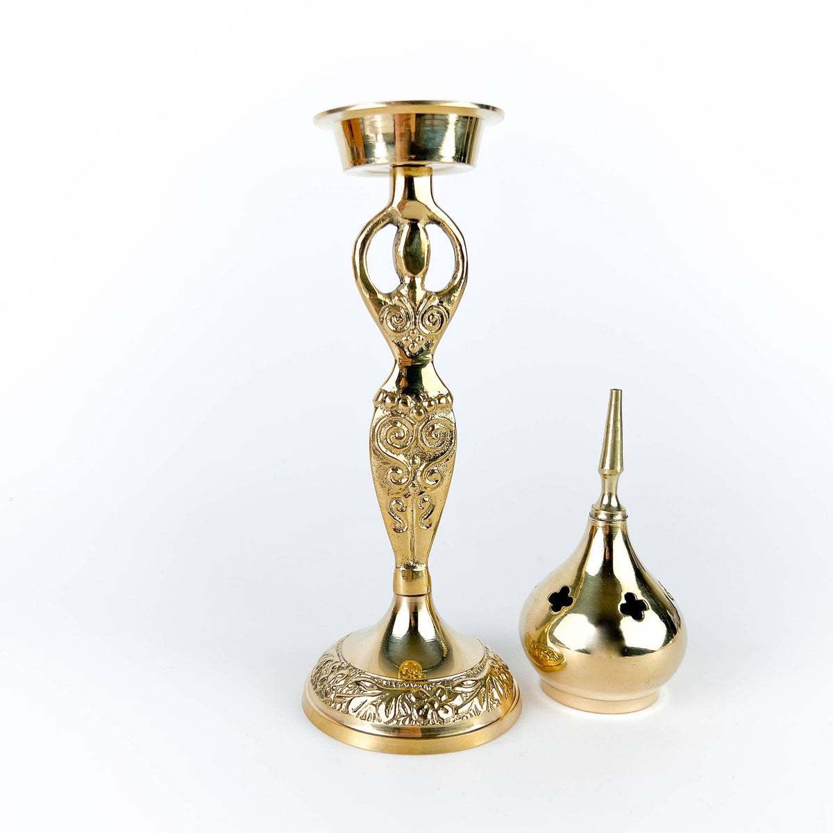 Goddess Brass Cone Burner 9"H