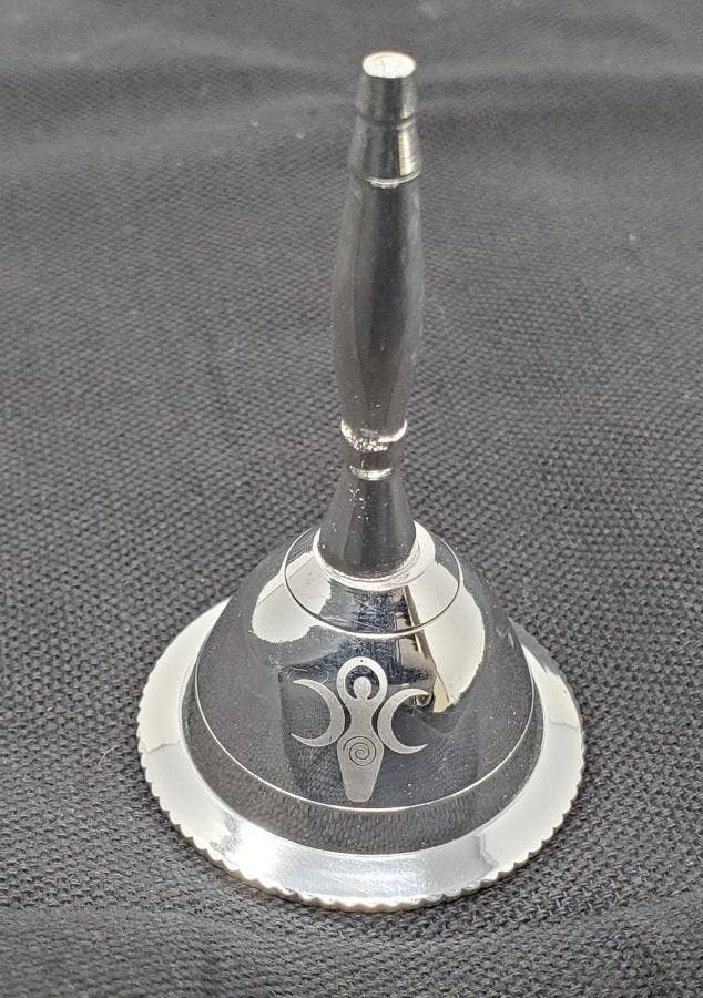 Goddess Of Earth Silver Plated Altar Bell - 3"H