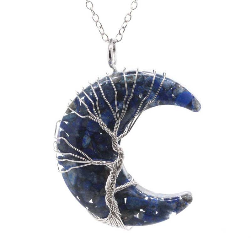 Moon Pendant Necklace: Turquoise