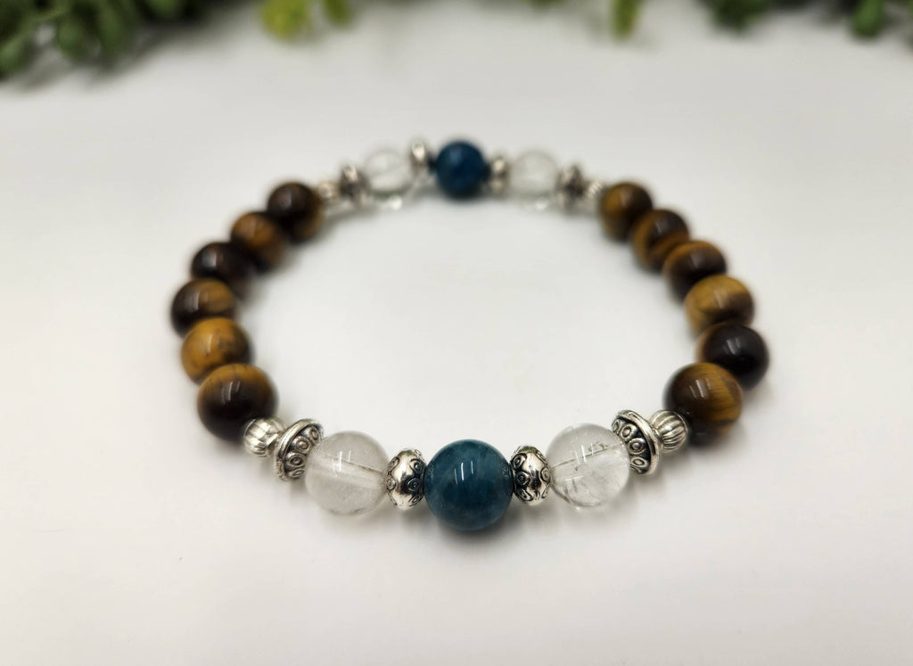 WEIGHT LOSS SUPPORT-Apatite,Clear Quartz, Tiger Eye Bracelet