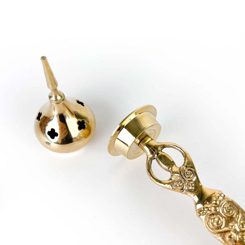 Goddess Brass Cone Burner 9"H