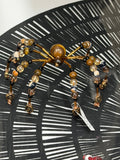 Beaded Spider md brown wood