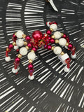 Beaded Spider sm red + white