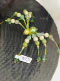 Beaded Spider Md green + white