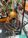 Hanging Beaded Spider red w/tarot