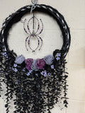Beaded Spider Wreath black + purple