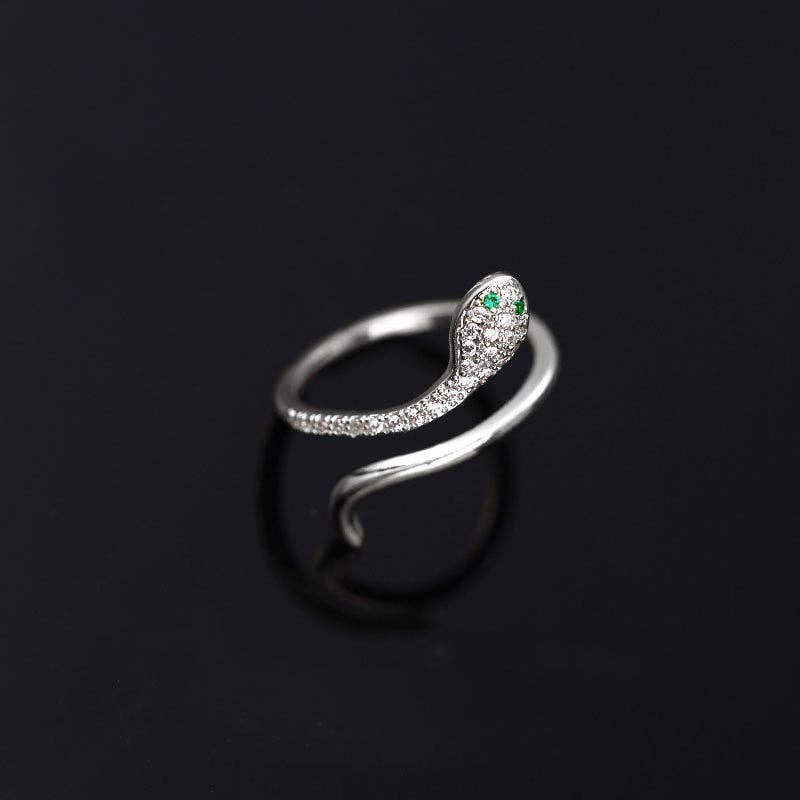 Vintage Snake Stacking Bypass Ring in 925 Sterling Silver: Silver