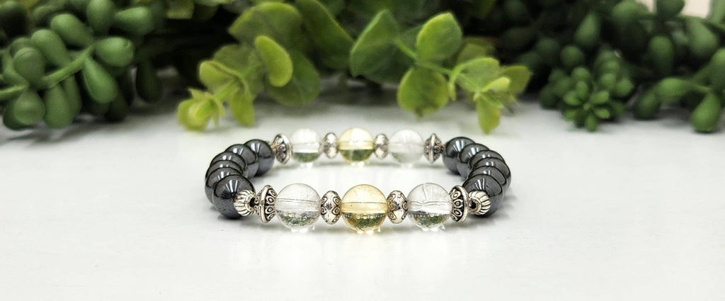 EMPATH PROTECTION-Citrine/Clear Quratz/Hematite Bracelet