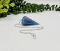 Angelite Gemstone Pendulum with Silver Plated Chain & Bead