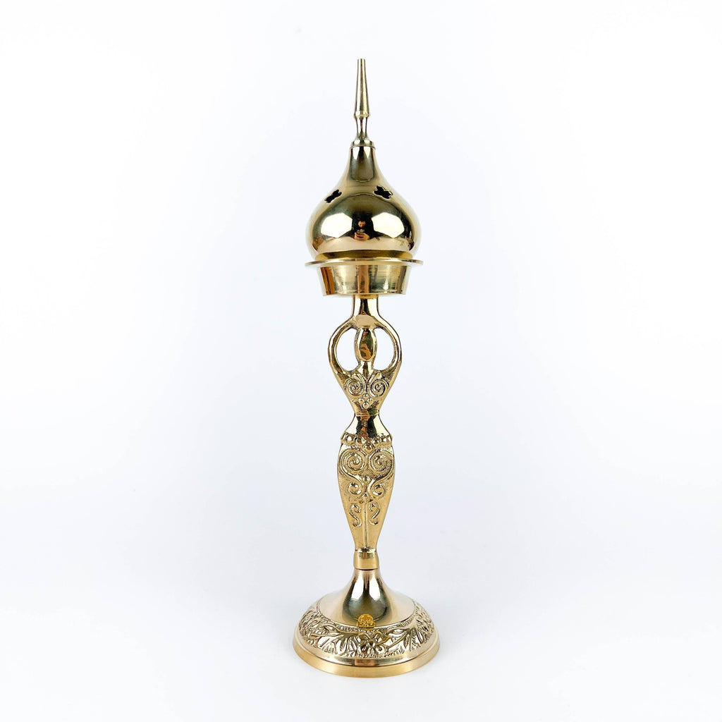 Goddess Brass Cone Burner 9"H