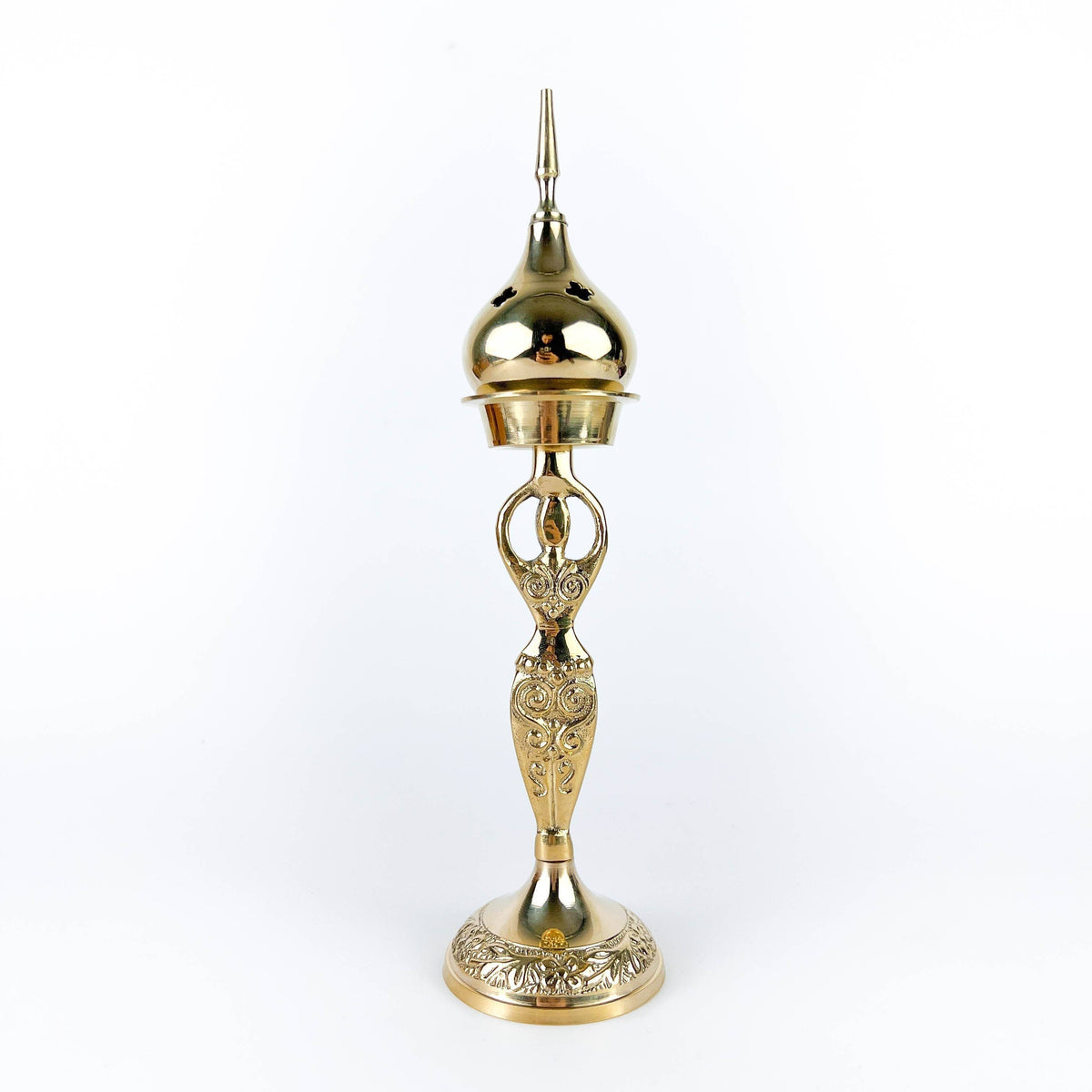 Goddess Brass Cone Burner 9"H