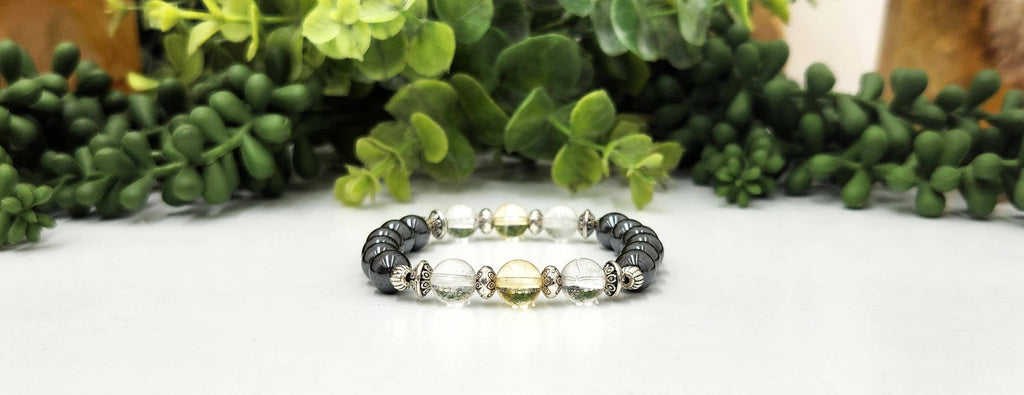 EMPATH PROTECTION-Citrine/Clear Quratz/Hematite Bracelet