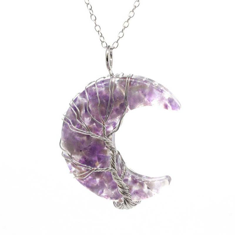 Moon Pendant Necklace: Turquoise