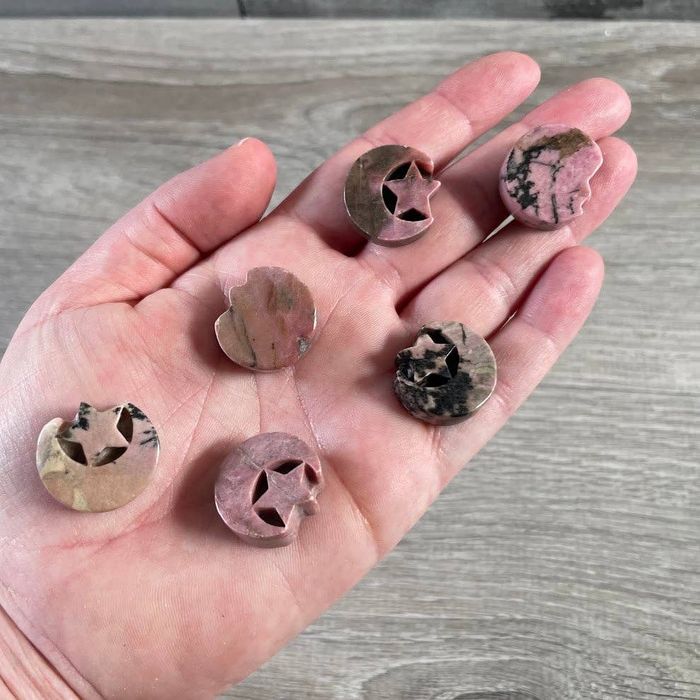 Moon with Star Shaped Stone Carving