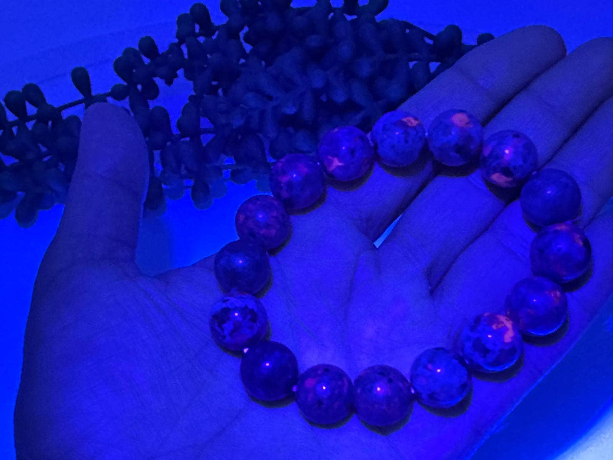Yooperlite Bracelet 12MM Beads - Extended Length (8.5 Inch)