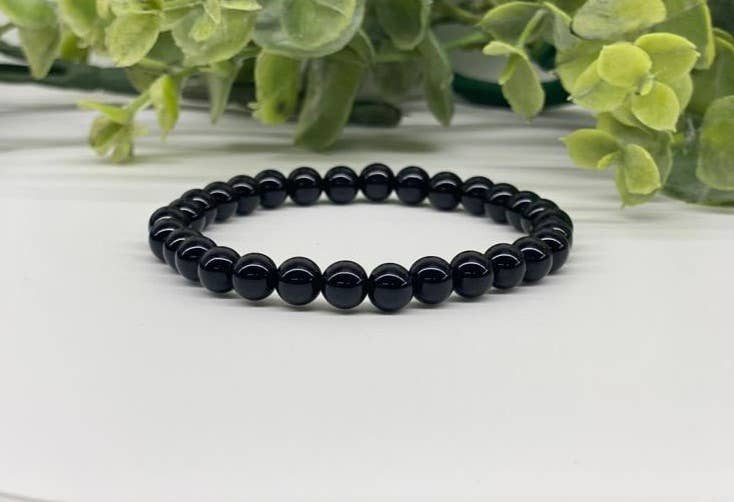 Black Obsidian Stretchable Bracelet 6mm Beads