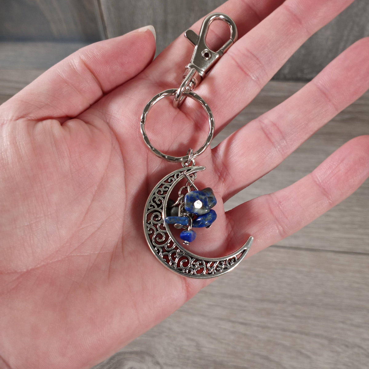 Gemstone Moon Keychain/Bag Charm