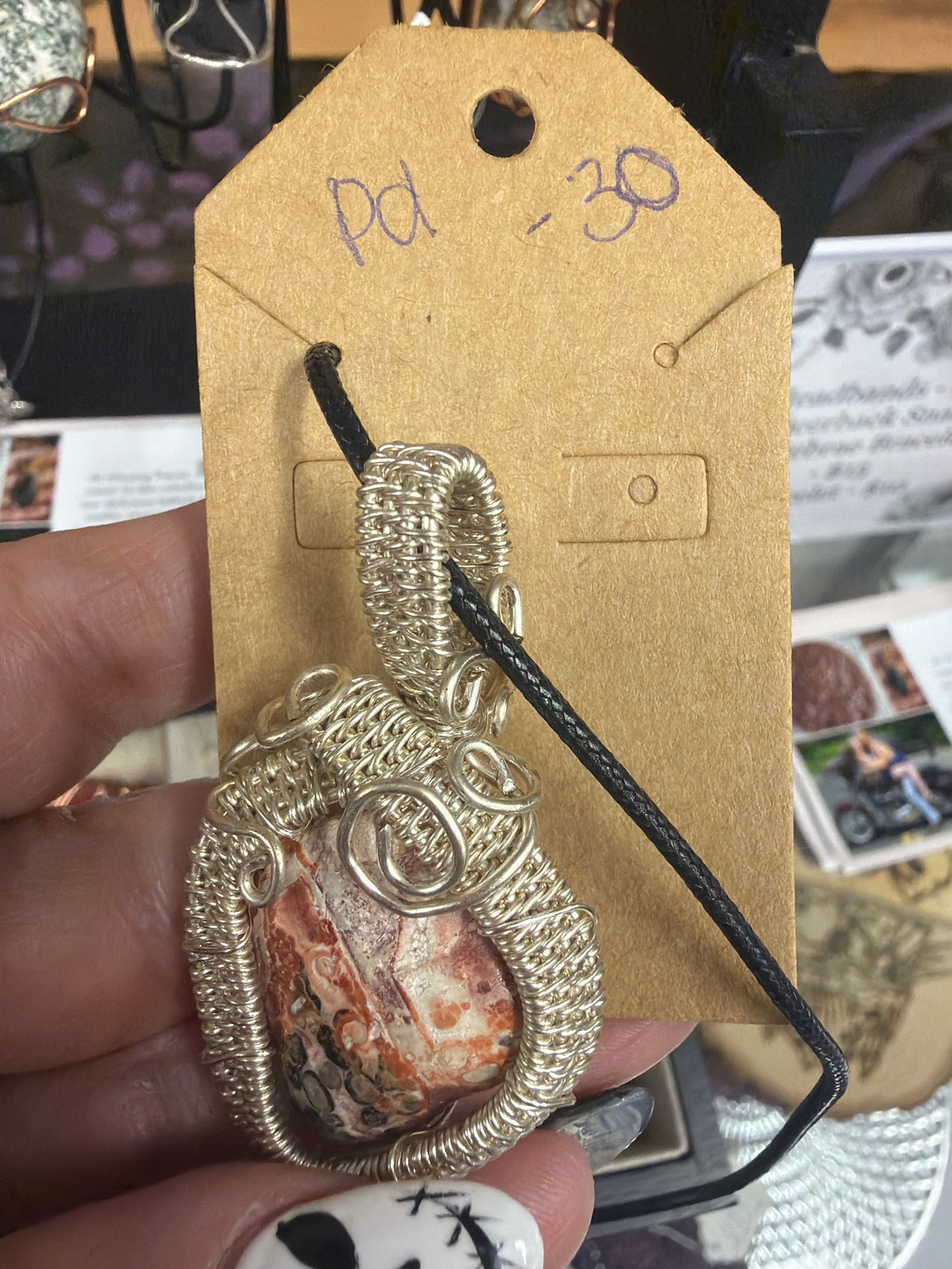 Silver wrapped pendant