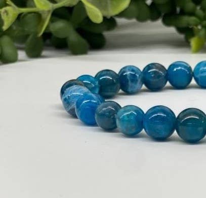 Blue Apatite Stretchable Bracelet 8mm: Bracelets Only