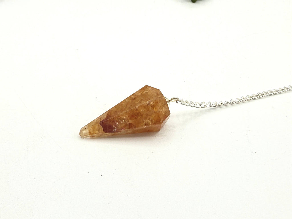 Golden Healer Pendulum w/Silver Plated Chain