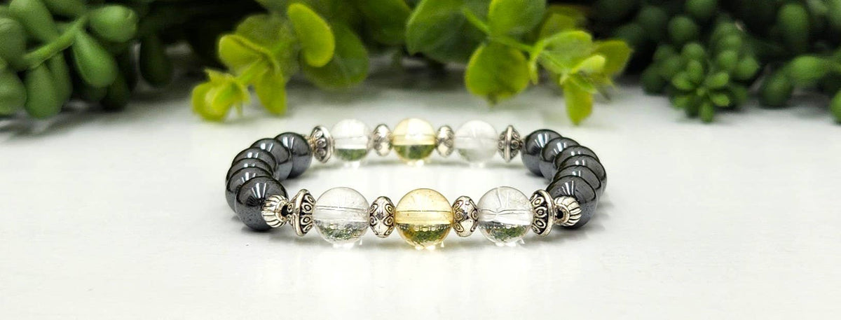 EMPATH PROTECTION-Citrine/Clear Quratz/Hematite Bracelet