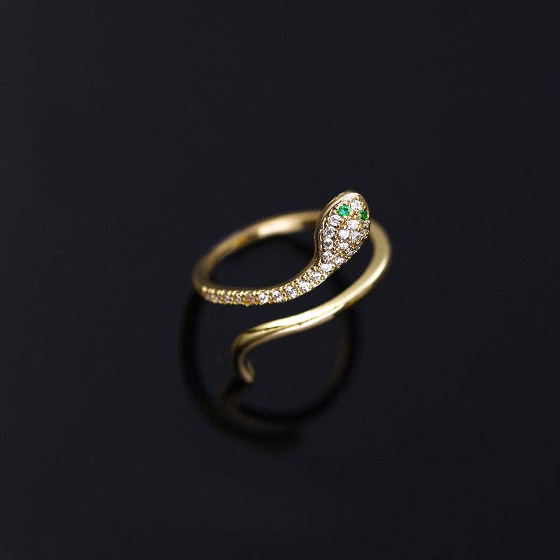 Vintage Snake Stacking Bypass Ring in 925 Sterling Silver: Silver