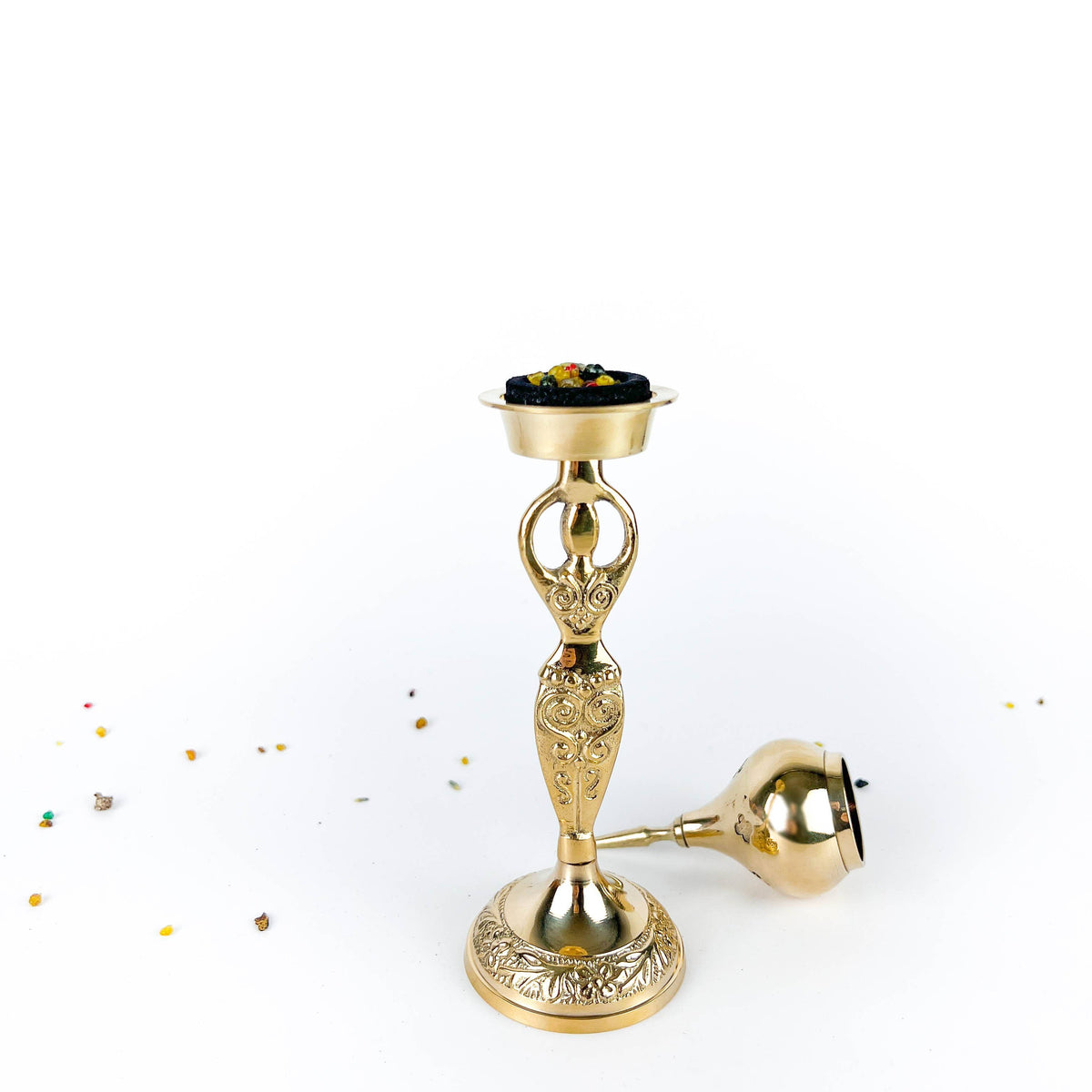 Goddess Brass Cone Burner 9"H