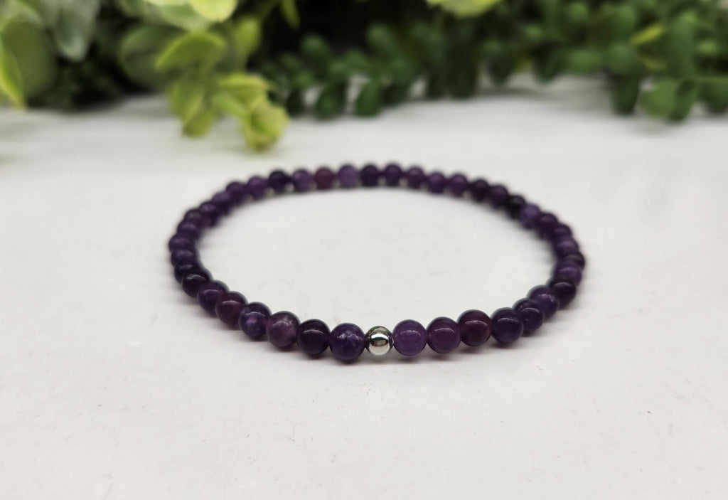 Lepidolite Stretchable Bracelet 4MM Beads - 7.5 Inches Long