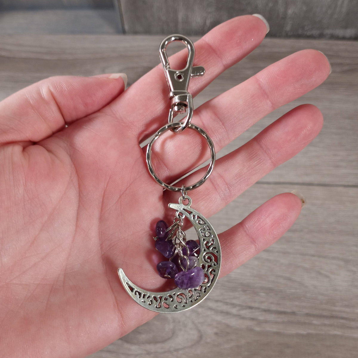 Gemstone Moon Keychain/Bag Charm