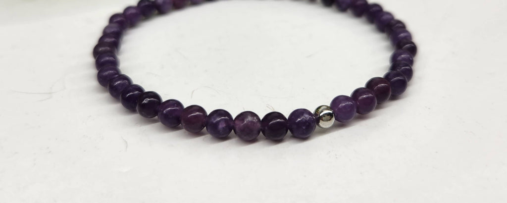 Lepidolite Stretchable Bracelet 4MM Beads - 7.5 Inches Long