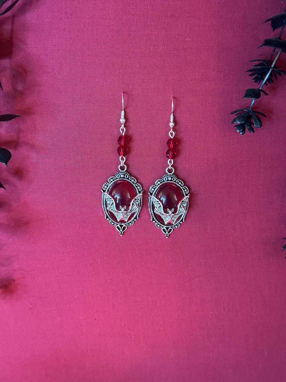 Gothic Earrings - The Promise Of Immortality: Red