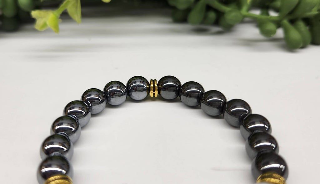 PAIN RELIEF - Hematite/White Howlite/Terahertz Bracelet 8mm