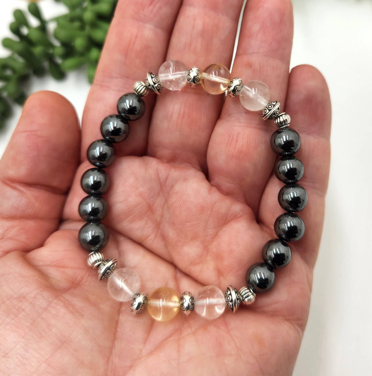 EMPATH PROTECTION-Citrine/Clear Quratz/Hematite Bracelet