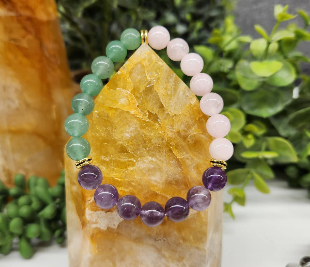 FERTILITY - Rose Quartz/Amethyst/Green Aventurine Bracelet